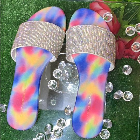 Multi/rainbow diamond slides size 7 - Picture 1 of 4